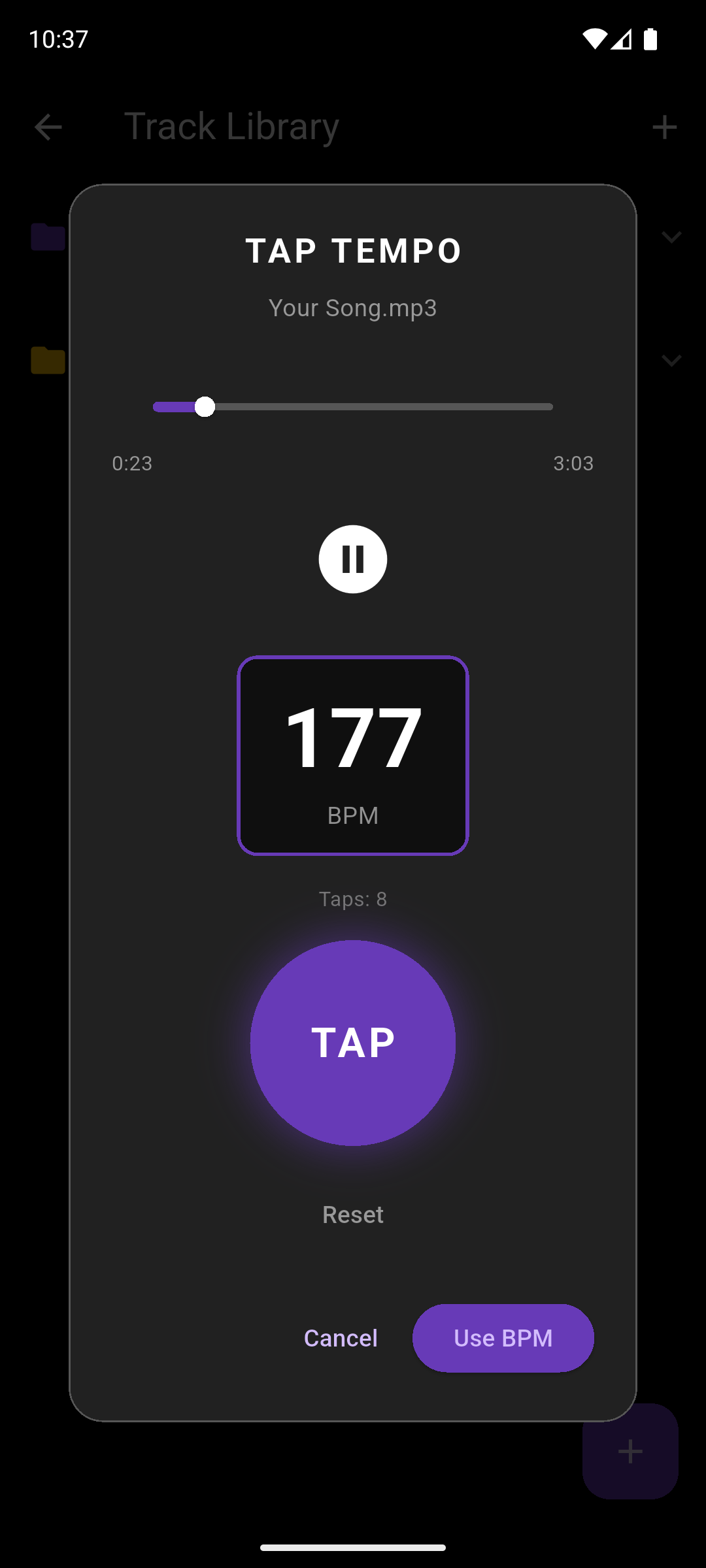 Conspintrix tempo tap screen